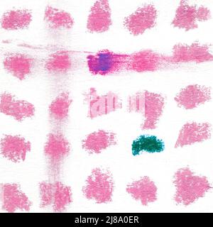 Sfondo a punti a quadretti a quadretti a scacchi. Colore rosa e verde acqua inchiostro disegno a mano tartan, motivo plaid, pastello carbone pastelli crayon geometrico astratto, moda tartan, motivo plaid tessuto, sfondo picnic Foto Stock