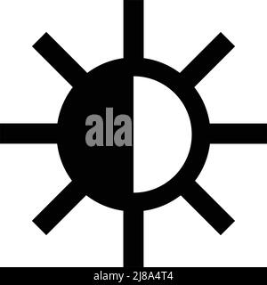 Icona di controllo della luminosità. Vettore del sole. Vettore modificabile. Illustrazione Vettoriale