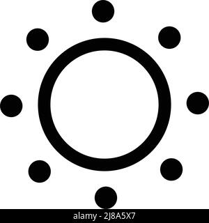 Icona del sole carina. Controllo della luminosità. Vettori semplici. Vettore modificabile. Illustrazione Vettoriale