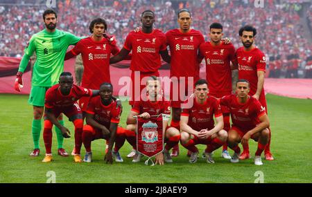 LONDRA, INGHILTERRA - MAGGIO 14:Liverpool Team durante la finale di fa Cup tra Chelsea e Liverpool al Wembley Stadium, Londra, Regno Unito. 14th maggio 2022. Credit: Action Foto Sport/Alamy Live News Foto Stock