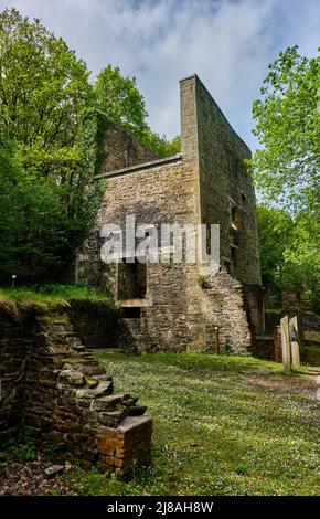 Pumping Engine House, attività mineraria a Snailbeach, Shropshire Foto Stock