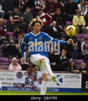 Tynecastle Park Edinburgh.Scotland UK .14th May 22. Hearts vs Rangers Cinch Premiership Match. Rangers' Alex Lowry Credit: eric mccowat/Alamy Live News Foto Stock