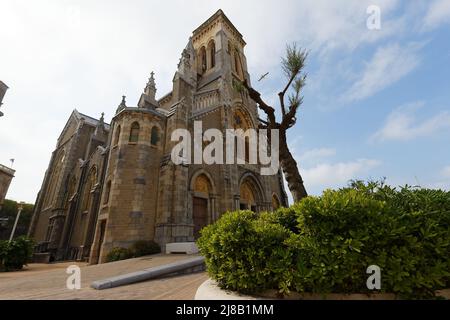 Vista della chiesa Saint Eugenie a Biarritz, Francia Foto Stock