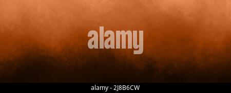 Arancione scuro rosso gradiente arte texture sfondo astratto ondoso polveroso nube o dune di sabbia deserto in texture textured orizzontale banner header Foto Stock