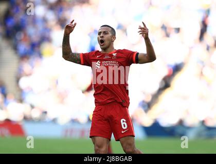 14th maggio 2022; Stadio di Wembley, Londra Inghilterra; finale di fa Cup, Chelsea contro Liverpool: Thiago Alcantara di Liverpool Foto Stock
