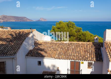 La strada storica di Altea, Spagna Foto Stock