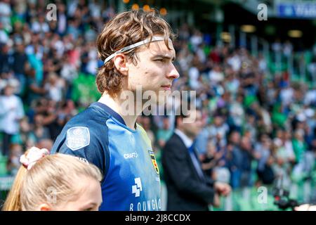 GRONINGEN, PAESI BASSI - MAGGIO 15: Roberts Uldrikis del SC Cambuur prima della partita olandese Eredivie tra FC Groningen e SC Cambuur allo stadio di Euroborg il 15 Maggio 2022 a Groningen, Paesi Bassi (Foto di Henk Jan Dijks/Orange Pictures) Foto Stock