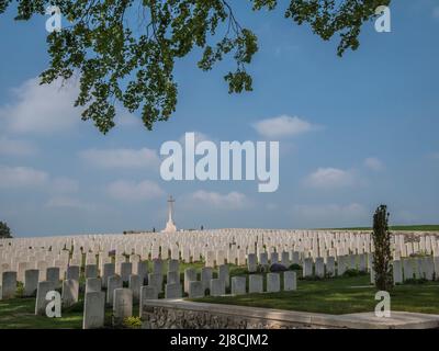 L'immagine è del cimitero britannico Marfaux della prima Guerra Mondiale vicino a Marfaux. Il cimitero è di soldati che sono morti nel luglio 1918 Marne offensiva Foto Stock