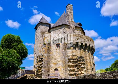 Francia, Morbihan, Golfo di Morbihan, Vannes, i bastioni e con la Torre del Constable Foto Stock