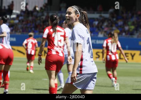 Aitana Bonmati (14 Barcellona) durante la partita Primera Iberdrola tra Barcellona e AT.Madrid allo stadio Johan Cruyff di Sant Joan Despi, Barcellona, Spagna. Rafa Huerta/SPP Foto Stock