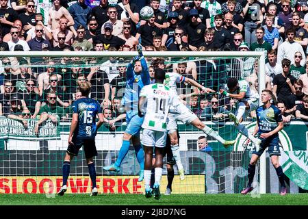 GRONINGEN - (m) il portiere di SC Cambuur Sonny Stevens durante la partita olandese Eredivie tra FC Groningen e SC Cambuur allo stadio di Euroborg il 15 maggio 2022 a Groningen, Paesi Bassi. LASKER COR ANP Foto Stock