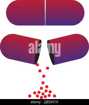 set di icone della capsula su sfondo bianco Illustrazione Vettoriale