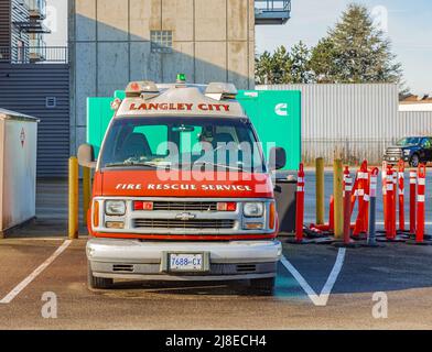 Dipartimento di salvataggio protezione antincendio e servizi medici di emergenza in Langley BC, Canada Foto Stock