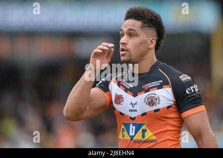 Castleford, Inghilterra - 15th maggio 2022 - Derrell Olpherts of Castleford Tigers. Rugby League Betfred Super League Castleford Tigers vs Hull Kingston Rovers al Mend-A-Hose Stadium, Castleford, Regno Unito Dean Williams Foto Stock