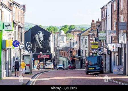 Mill Street, Macclesfield, Cheshire, Inghilterra, Regno Unito Foto Stock