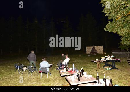 Sommer Fest a Sachsen Anhalt, Falkerei Harz. Foto Stock