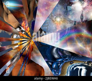 Pittura astratta simbolica. Rendering 3D Foto Stock