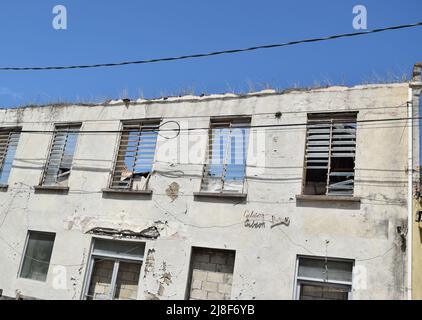 Edificio abbandonato a Bridgetown Barbados. Foto Stock