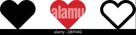 Set di icone del cuore. Vettori di amore e amore. Vettore modificabile. Illustrazione Vettoriale
