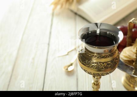 Concetto o composizione dell'Eucaristia, spazio per il testo Foto Stock