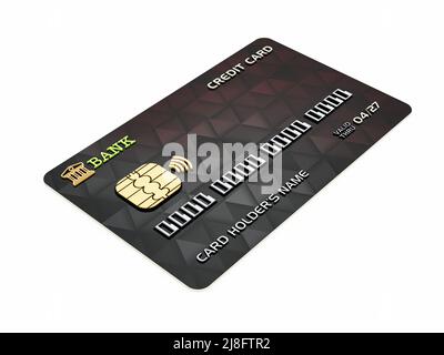 Carta di credito generica isolata su sfondo bianco. 3D illustrazione. Foto Stock