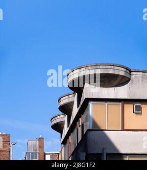 Edinburgh, Scotland, UK - concrete Structure at Teviot Row Union, Edinburgh University by Jack McRoberts for Rowand Anderson, Kinninmonth and Paul Foto Stock