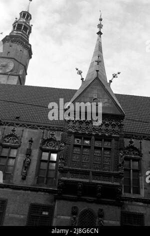 Das Alte Rathaus in Breslau, Woiwodschaft Niederschlesien, 1967. Municipio di Wroclaw, Voivodato bassa Slesia, 1967. Foto Stock