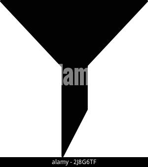 Icona Filtra silhouette nera. Vettore modificabile. Illustrazione Vettoriale