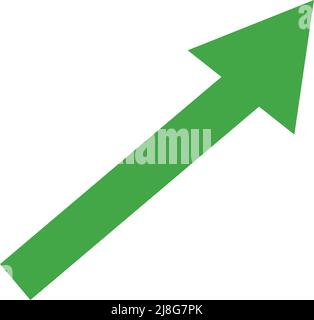 Icona freccia in aumento in verde. Vettore modificabile. Illustrazione Vettoriale