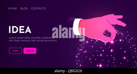 La mano dell'uomo d'affari sceglie un'idea. Concetto di brainstorming. Illustrazione vettoriale Illustrazione Vettoriale