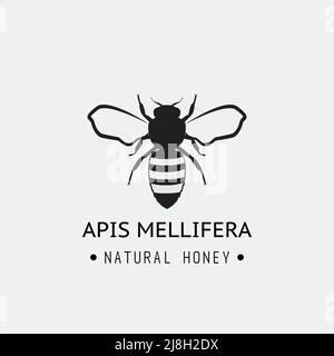 Logo dell'emblema delle api Illustrazione Vettoriale