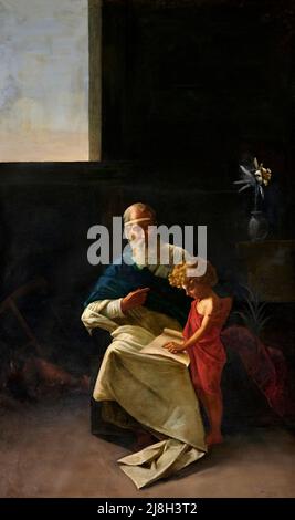 San Giuseppe col Bambino - olio su tela - Ada Mangilli - 1892 - cento (Fe) ,Italia,Collegiata di San Biagio Foto Stock