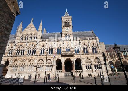 La Guildhall in St Giles' Square a Northampton, nel Regno Unito Foto Stock