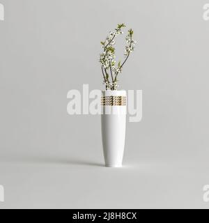 3d illustrazione di fiori in vaso isolato su sfondo bianco Foto Stock