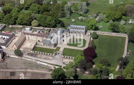 Vista aerea del castello di Auckland, Bishop Auckland, Co Durham Foto Stock