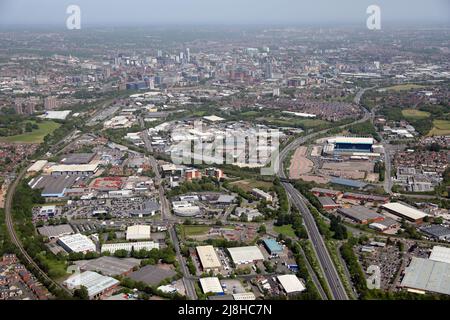 Vista aerea di Holbeck & Beeston verso il centro di Leeds Foto Stock