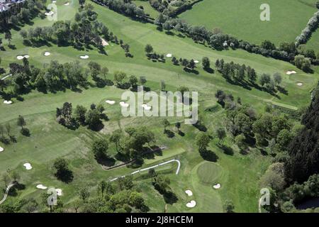 Vista aerea di un campo da golf in Inghilterra, Regno Unito Foto Stock