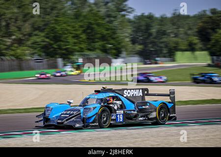 19 VISCAAL Bent (nld), FLORSCH Sophia (ger), Algarve Pro Racing, Oreca 07 - Gibson, in azione durante la 4 ore di Imola 2022, 2nd round della 2022 European le Mans Series sul circuito di Imola dal 12 al 15 maggio, a Imola, Italia - Foto: Paulo Maria/DPPI/LiveMedia Foto Stock