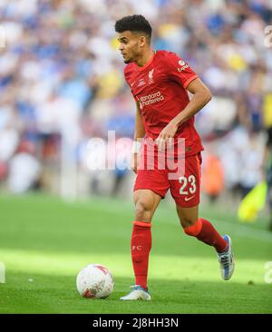 14 Maggio 2022 - Chelsea v Liverpool - Emirates fa Cup Final - Stadio di Wembley Luis Diaz durante la finale di fa Cup al Wembley Stadium Picture Credit : © Mark Pain / Alamy Live News Foto Stock