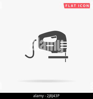 Icona del vettore piatto jigsaw. Illustrazioni di disegno di stile disegnate a mano. Illustrazione Vettoriale