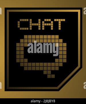icona golden chat Illustrazione Vettoriale