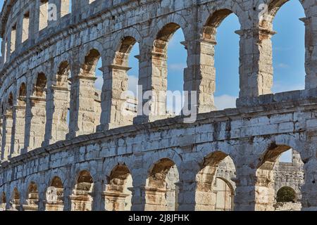 Arena di Pola dettaglio Foto Stock