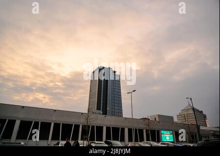 LUBIANA, SLOVENIA - 15 FEBBRAIO 2022: Architettura moderna a Lubiana Foto Stock