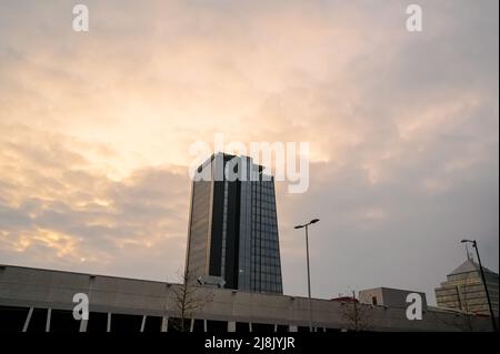 LUBIANA, SLOVENIA - 15 FEBBRAIO 2022: Architettura moderna a Lubiana Foto Stock