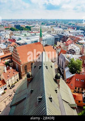 Chiesa di San Giovanni, vista elevata, riga, Lettonia Foto Stock