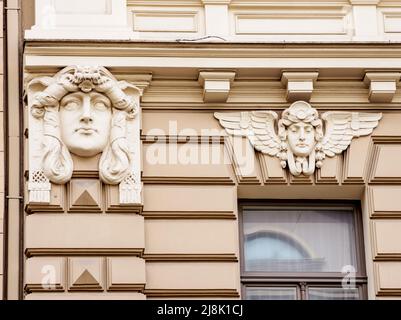 Art Nouveau Architecture, 33 Elizabetes Street, riga, Lettonia Foto Stock