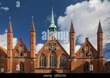 Heiligen Geist Hospital, uno dei più antichi servizi sociali persistenti al mondo, Germania, Schleswig-Holstein, Lubeck Foto Stock
