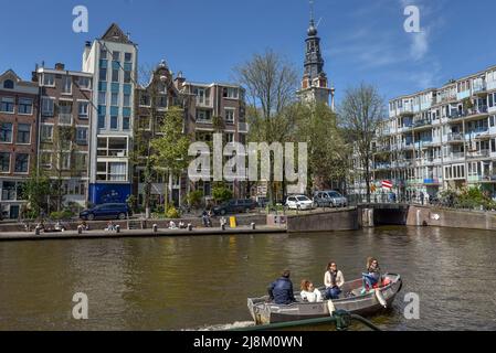 Amsterdam, Paesi Bassi, maggio 2022. Una vista sul Zuiderkerk di Amsterdam. Foto di alta qualità Foto Stock