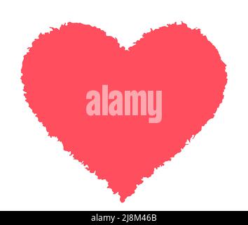 Grunge il cuore su sfondo bianco. Illustrazione vettoriale, Illustrazione Vettoriale