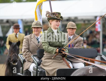 Lady Louise Mountbatten-Windsor guida HM la regina cadde ponies e la carrozza di suo nonno al Royal Windsor Horse Show 2022 © 2021 Nico Morgan. Tutti i diritti riservati Foto Stock